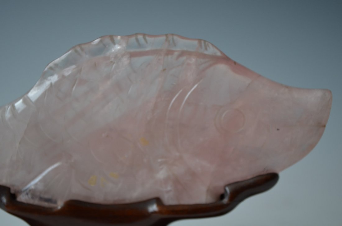 Chinese Carved Rose Quartz Model of A Fish - 2