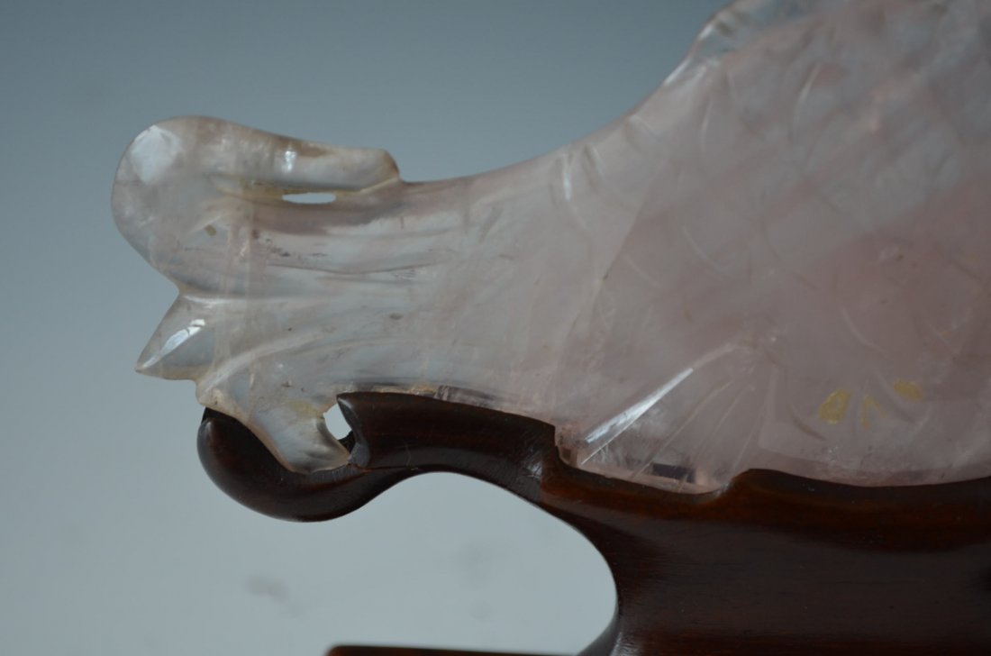 Chinese Carved Rose Quartz Model of A Fish - 3