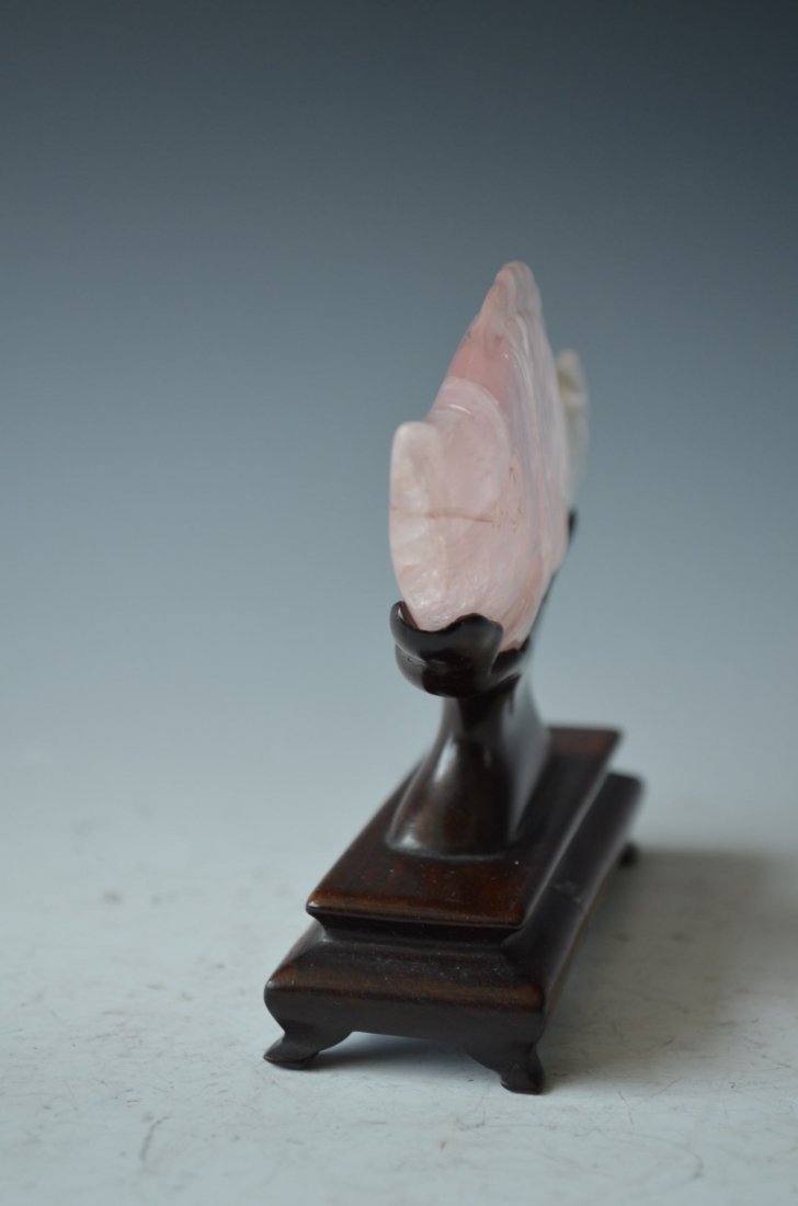 Chinese Carved Rose Quartz Model of A Fish - 4