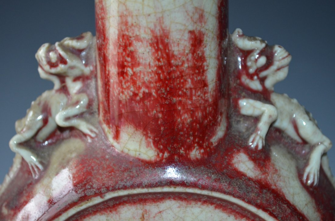 Chinese Red Glazed Porcelain Vase - 3