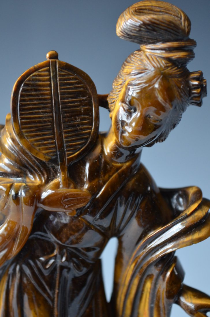 Chinese Carved Tiger Eye Figurine - 2
