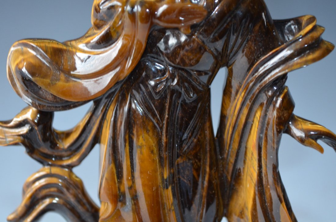 Chinese Carved Tiger Eye Figurine - 3
