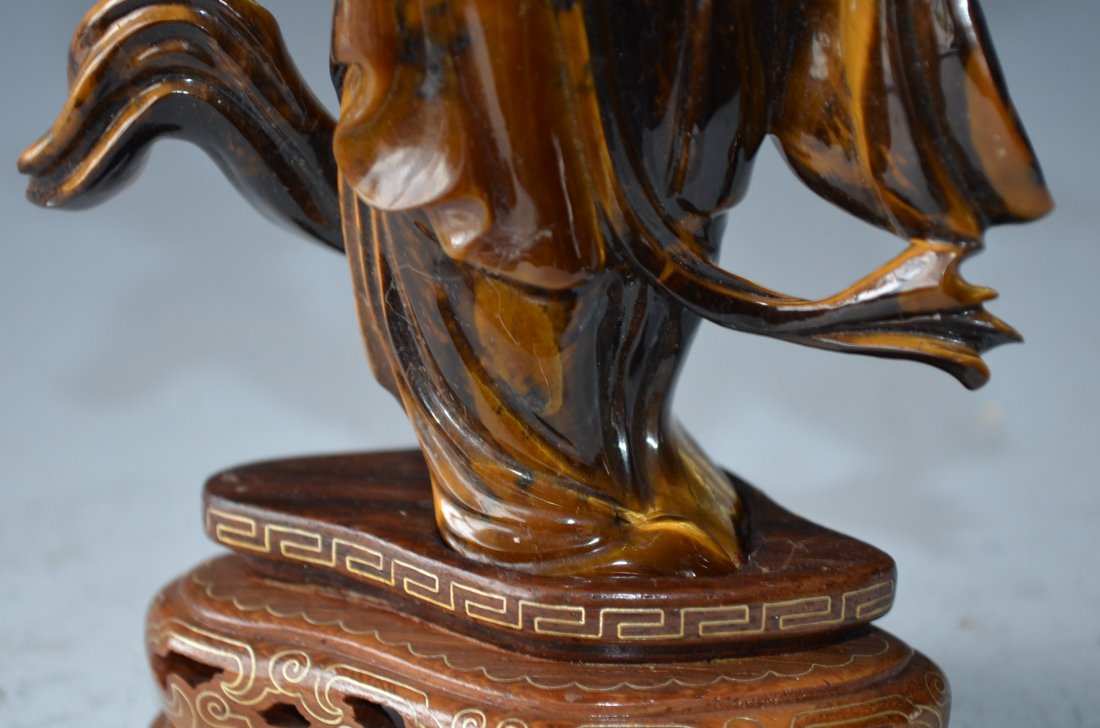 Chinese Carved Tiger Eye Figurine - 4