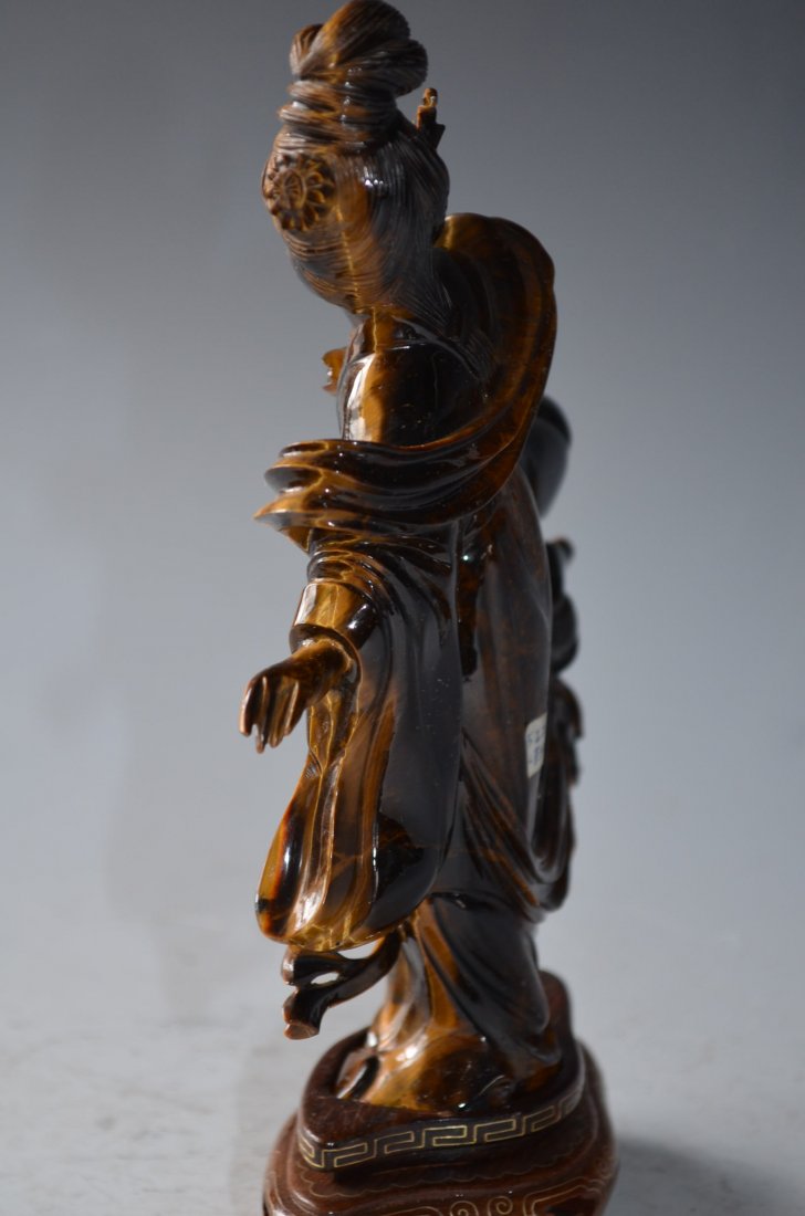 Chinese Carved Tiger Eye Figurine - 5