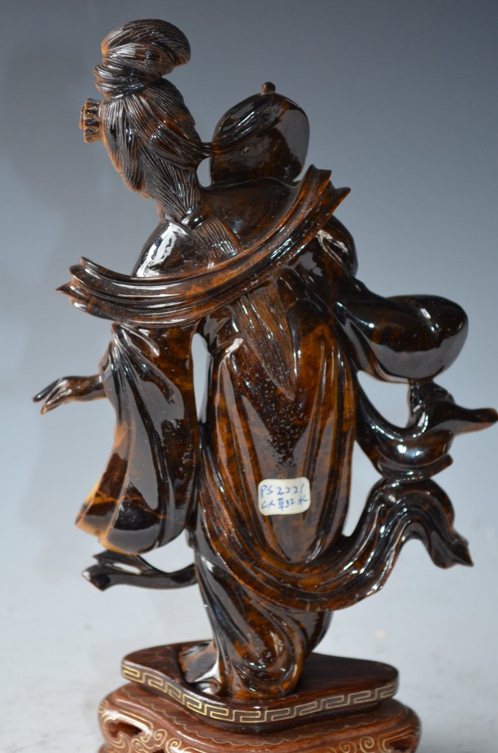 Chinese Carved Tiger Eye Figurine - 6