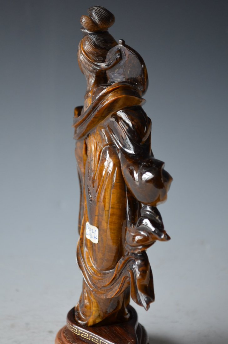 Chinese Carved Tiger Eye Figurine - 7