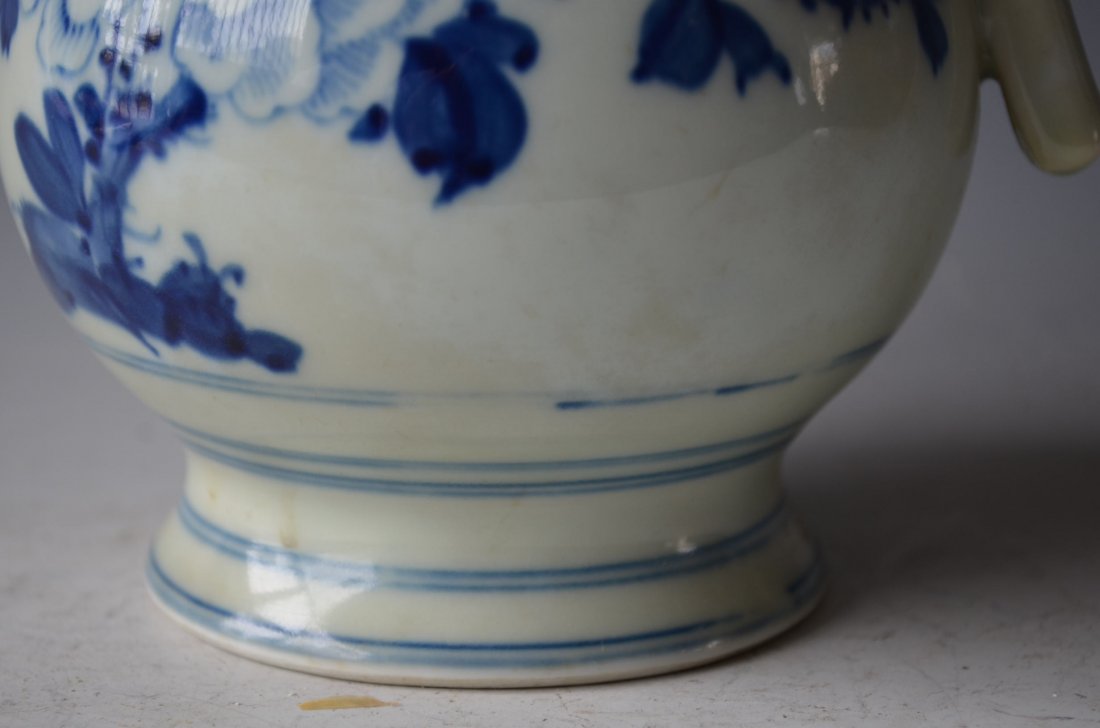 Chinese Blue & White Glazed Porcelain Wine Pot - 4