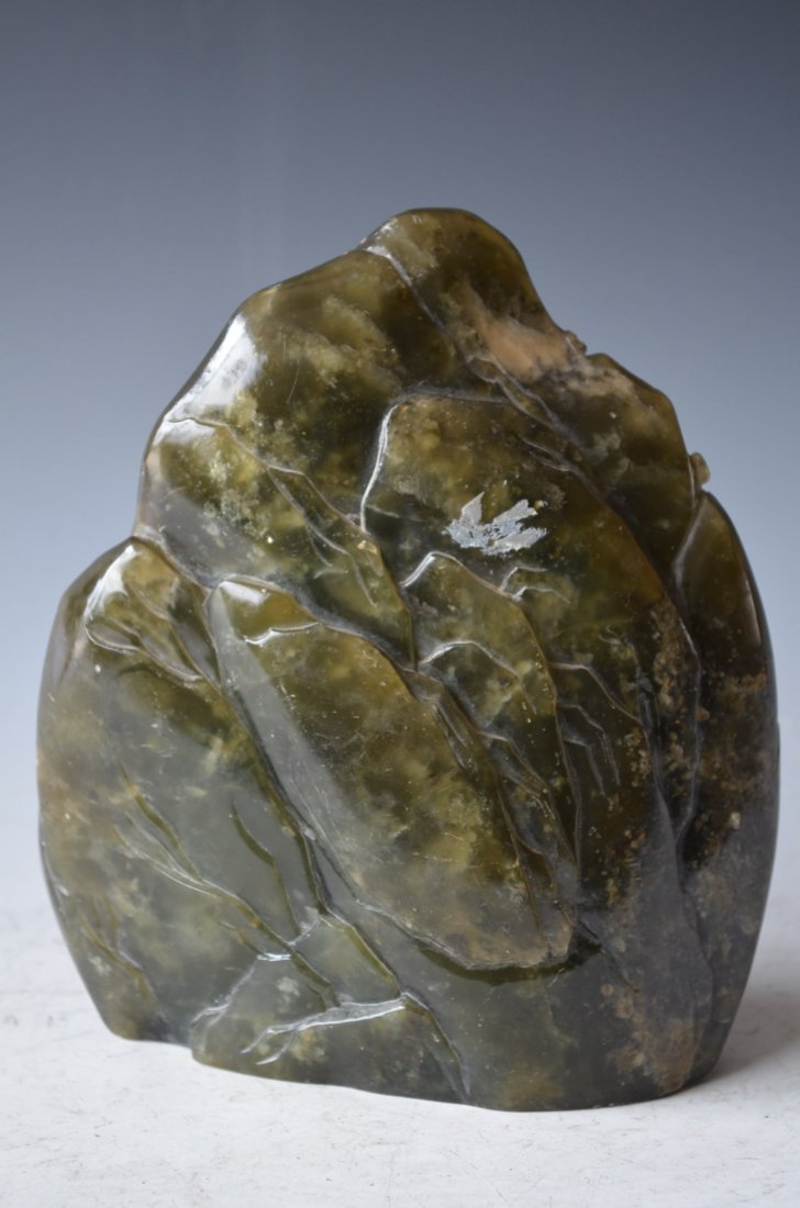 Chinese Carved Serpentine Brush Stand - 5
