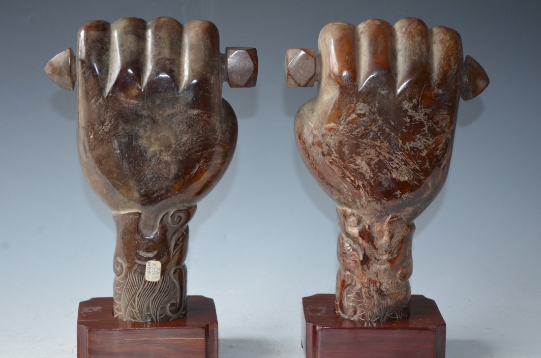 Pair of Chinese Carved Jade Weaponries - 5