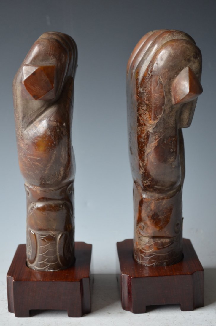 Pair of Chinese Carved Jade Weaponries - 6