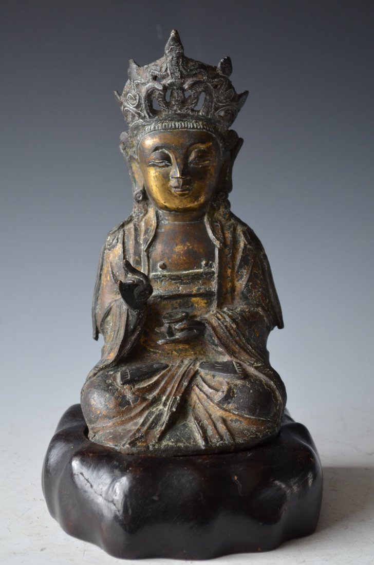 Antique Chinese Bronze Seated Buddha
