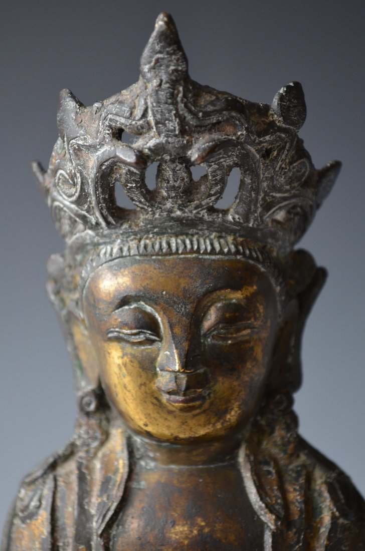 Antique Chinese Bronze Seated Buddha - 2