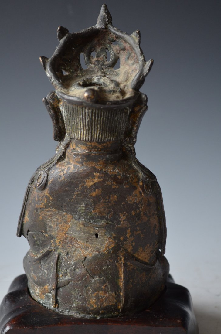 Antique Chinese Bronze Seated Buddha - 5