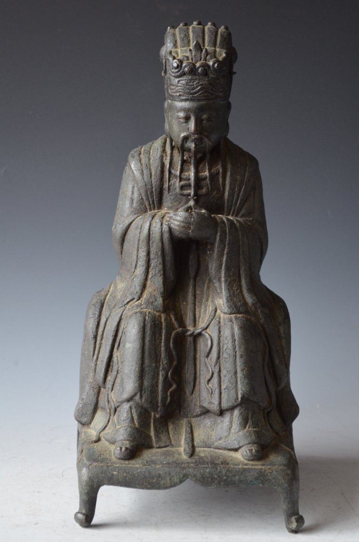 Chinese Bronze Model of a Seated Chinese Nobelman