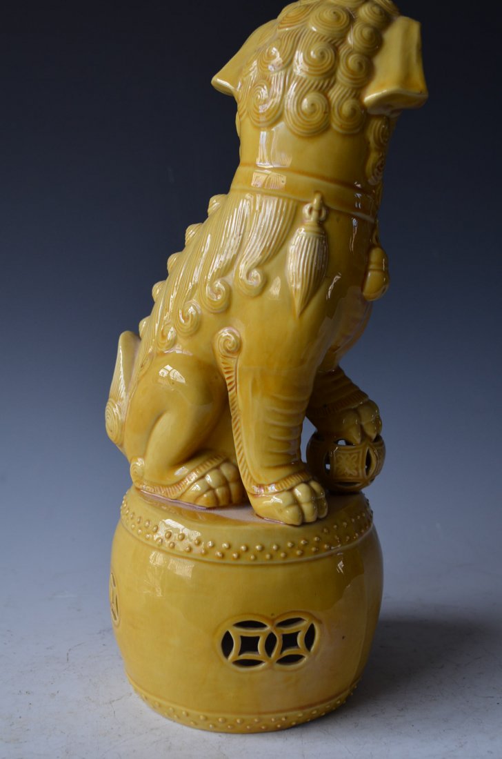 Chinese Yellow Glazed Foo Lion - 3