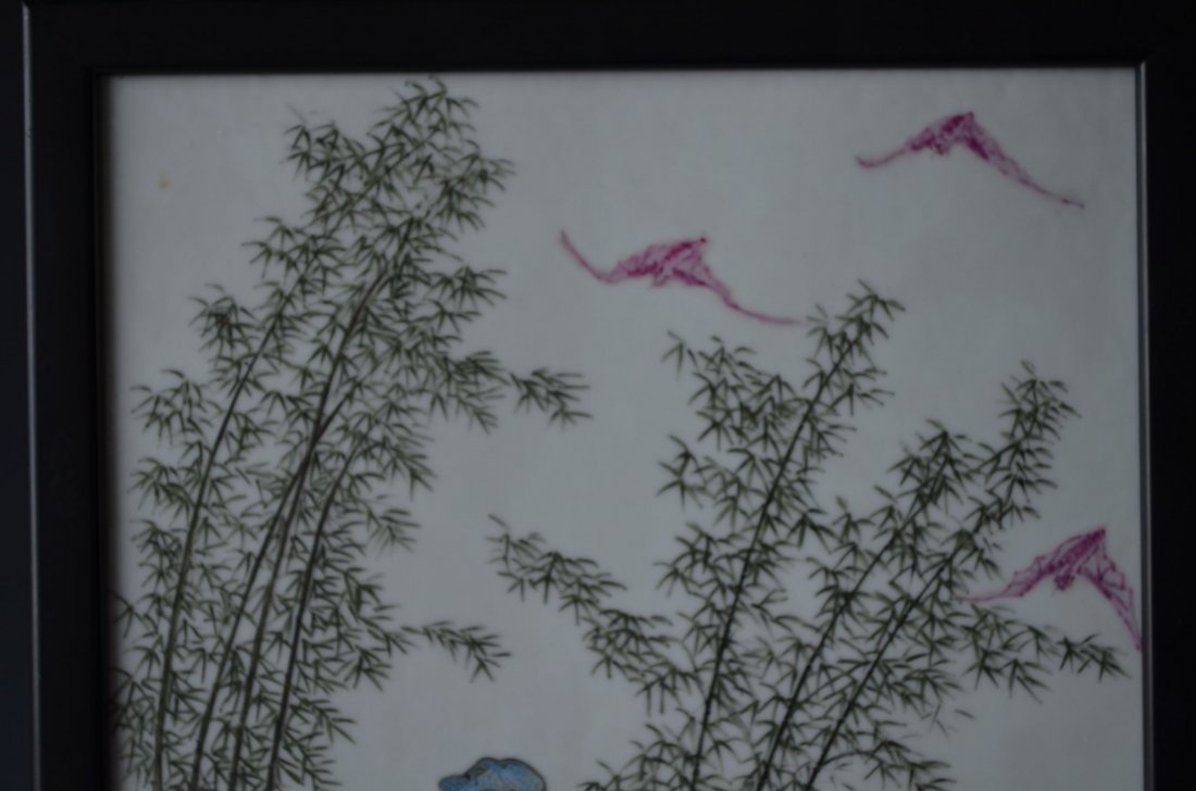 Chinese Framed Famille Rose Porcelain Plaques - 2