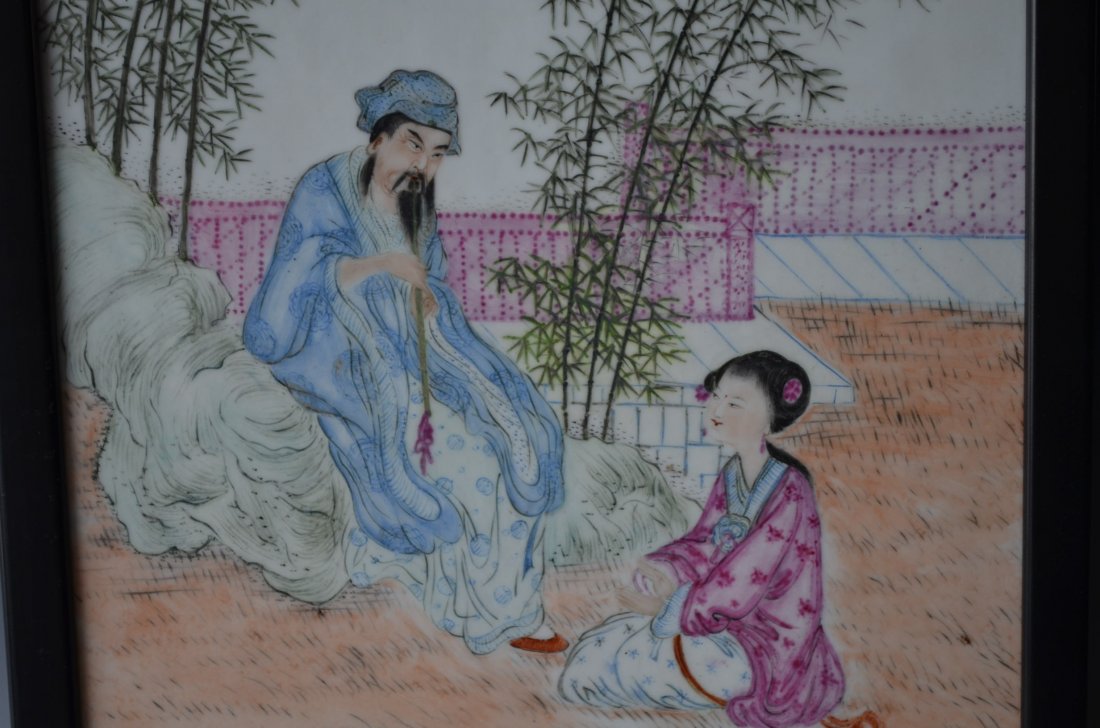 Chinese Framed Famille Rose Porcelain Plaques - 3