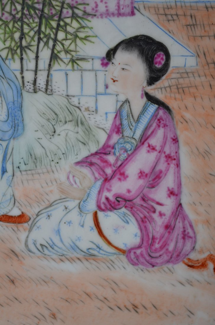 Chinese Framed Famille Rose Porcelain Plaques - 5