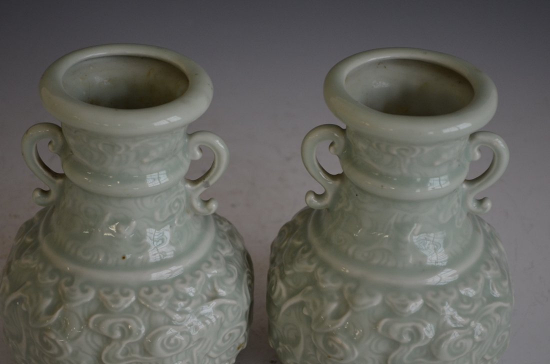 Pair of Chinese Celadon Glazed Vases - 2