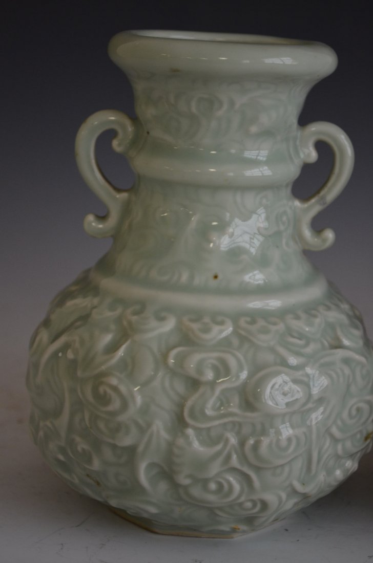 Pair of Chinese Celadon Glazed Vases - 3