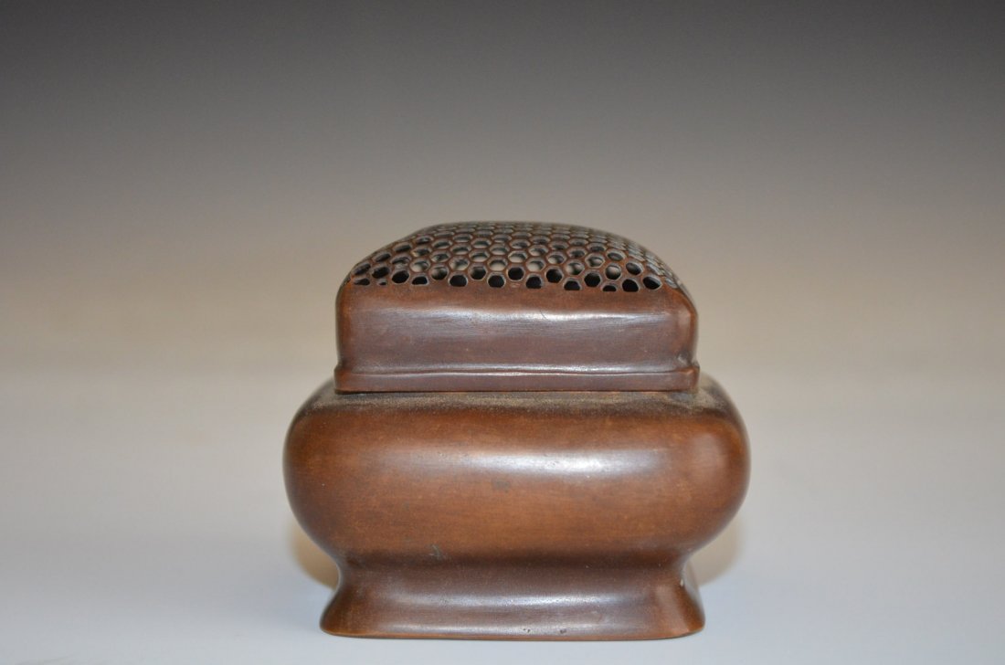 Chinese Bronze Square Incense Burner