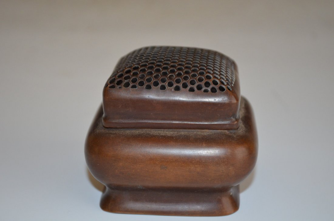 Chinese Bronze Square Incense Burner - 2