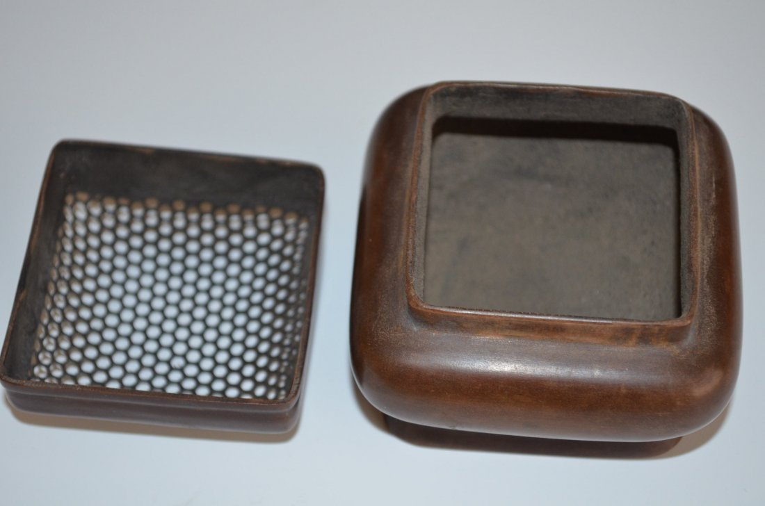 Chinese Bronze Square Incense Burner - 3