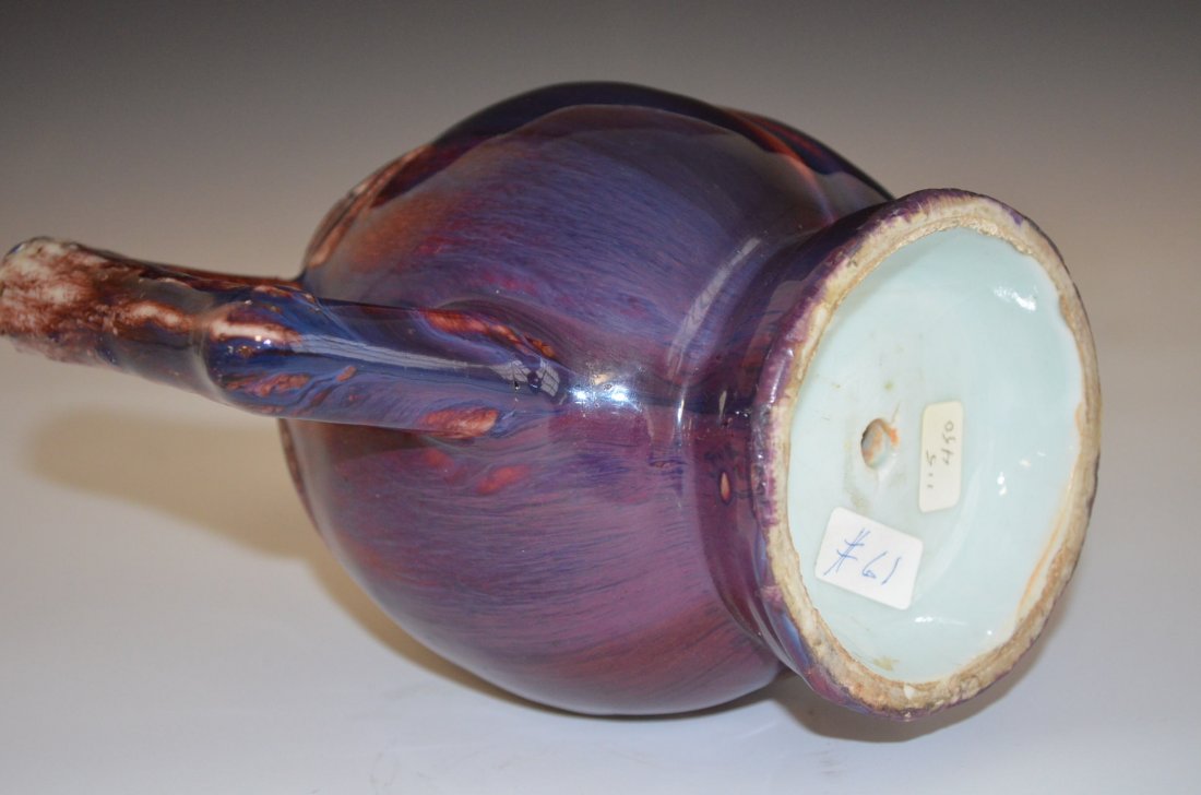 Flambe Glazed Porcelain Chinese Tea Pot - 4