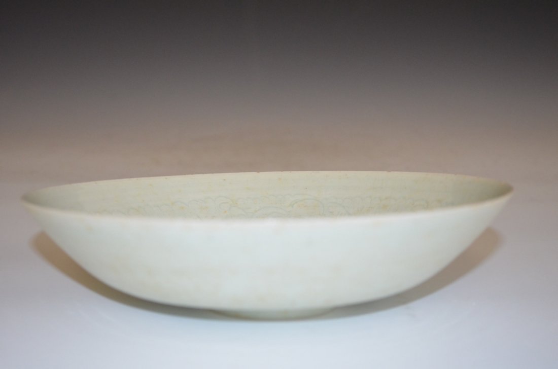 Chinese Cream/Celadon Glazed Porcelain Footed Bowl - 2