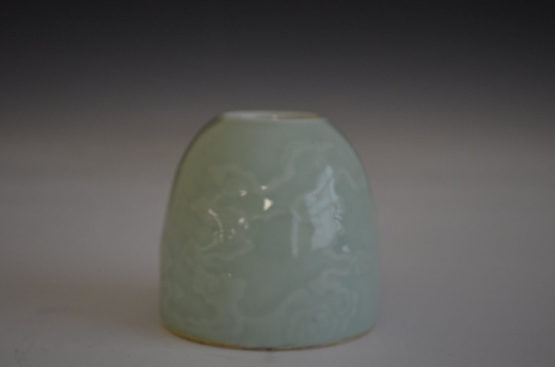 Pale Green Glazed Porcelain Chinese Ink Well
