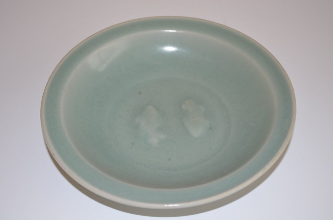 Chinese Pale Green/Celadon Glazed Fish Plate