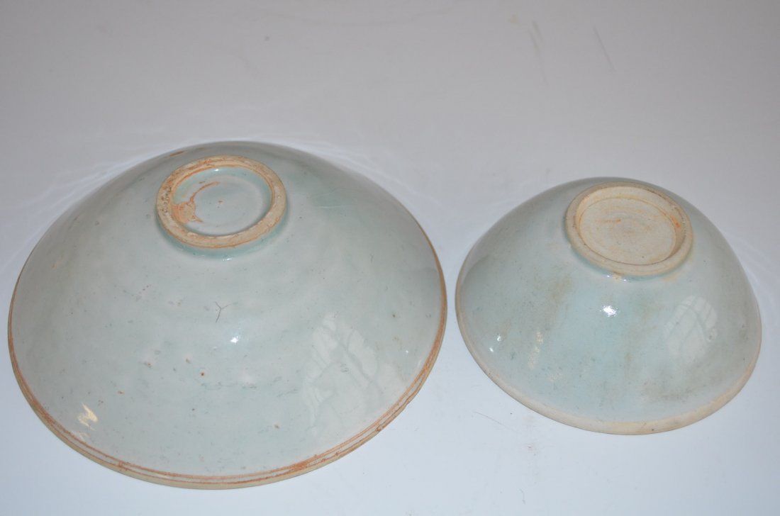 Two Chinese Celadon Glazed Porcelain Bowls - 6