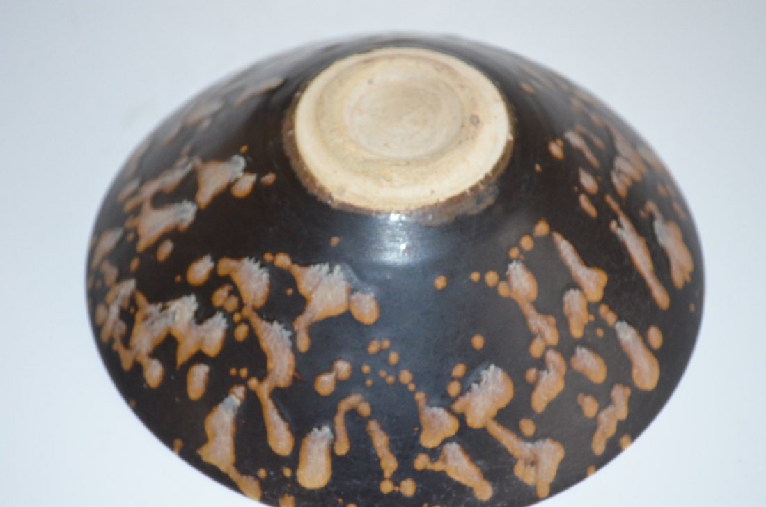 Brown Splash Glazed Porcelain Chinese Footed Bowl - 4