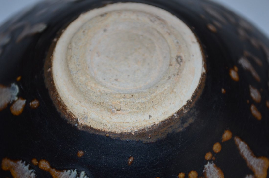 Brown Splash Glazed Porcelain Chinese Footed Bowl - 5