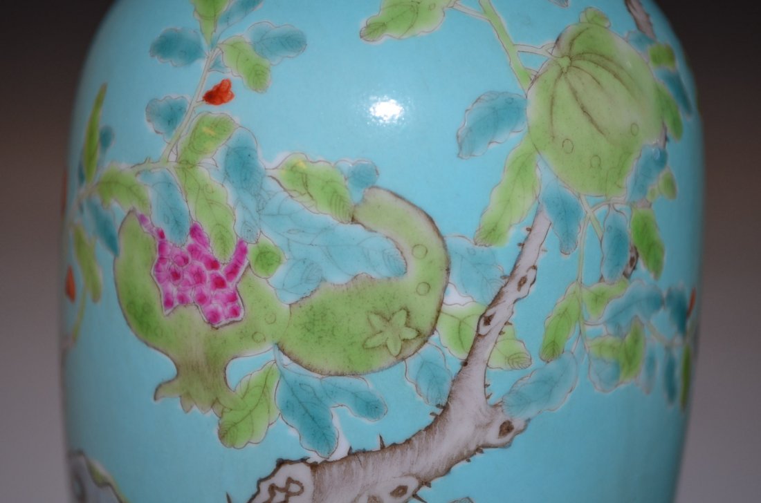 Pair of Chinese Turquoise Glazed Famille Rose Porcelain - 4
