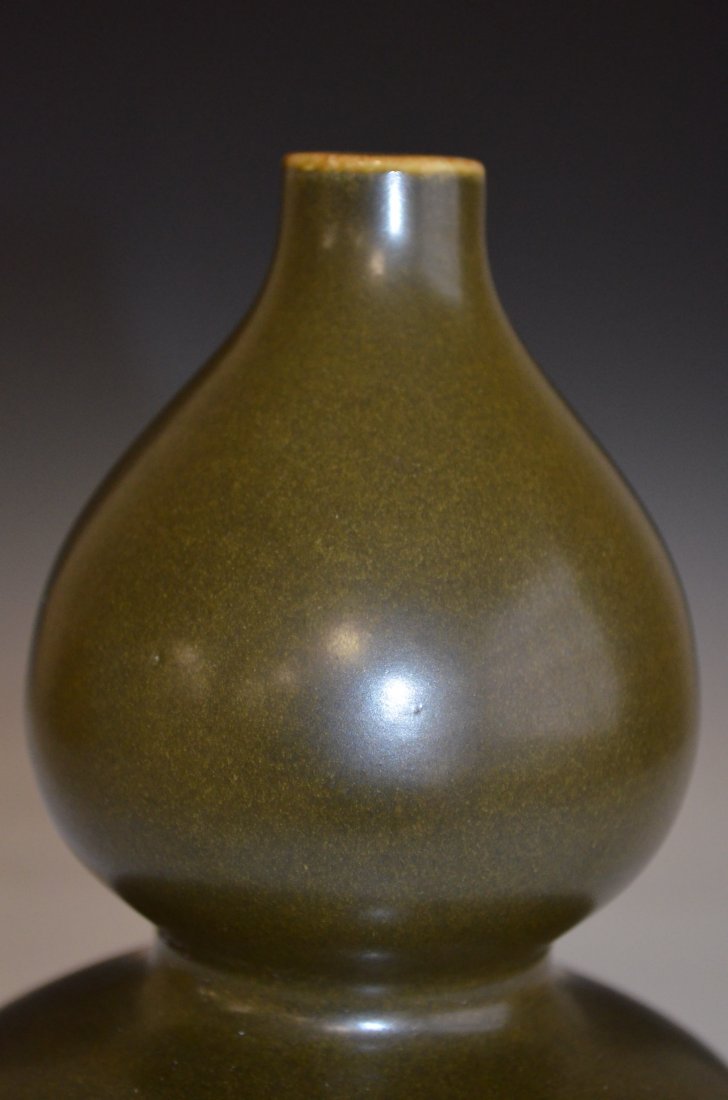 Tea Dust Glazed Chinese Double Gourd Bottle Vase - 2