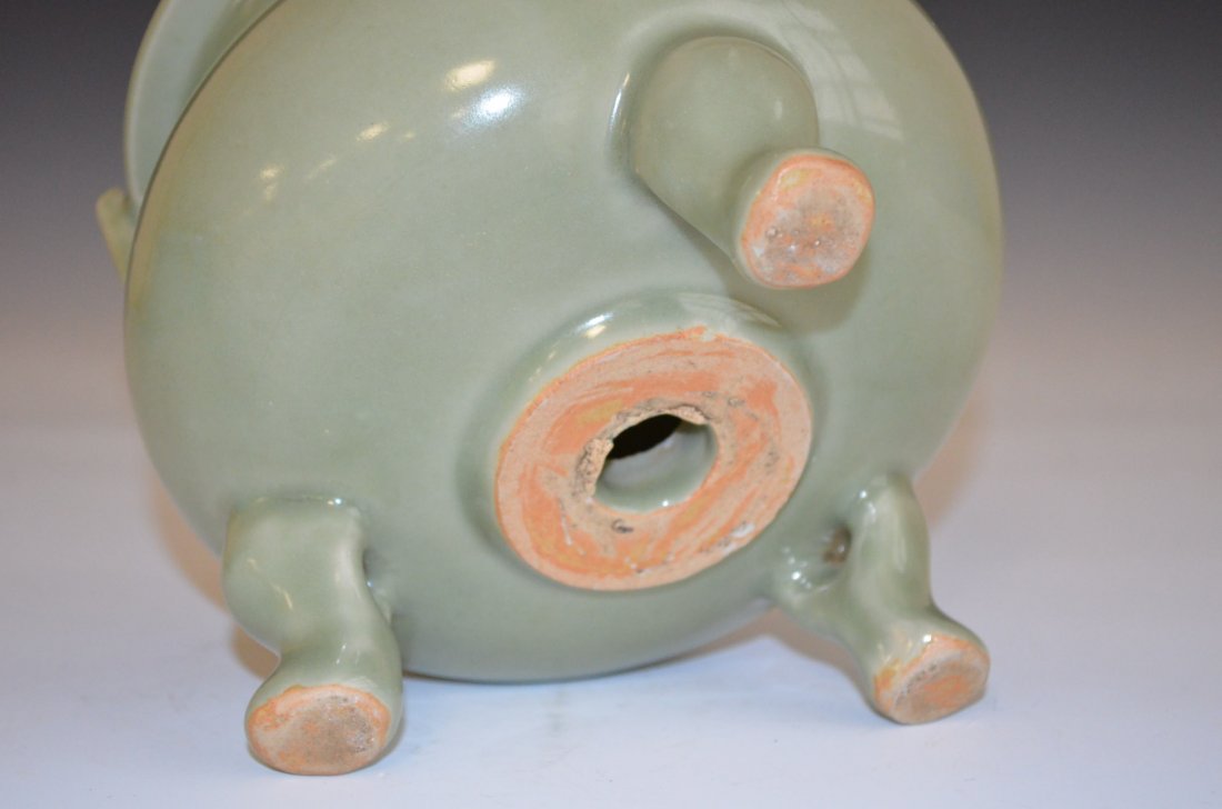 Chinese Celadon Glazed Porcelain Tripod Censor - 5