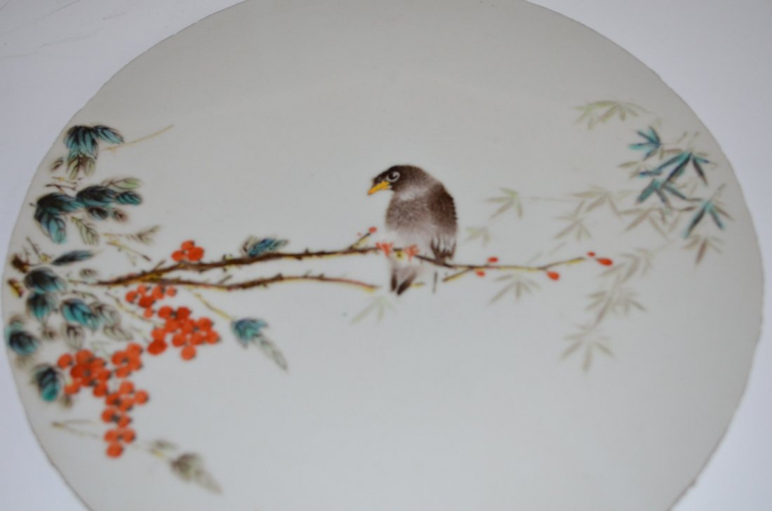 Four Famille Rose Porcelain Chinese Round Plaques - 4