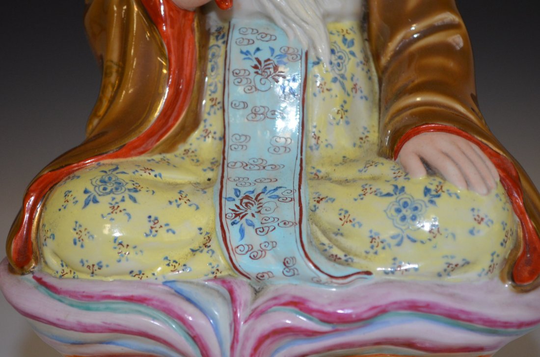 Chinese Famille Rose Porcelain Seated Lohan - 3