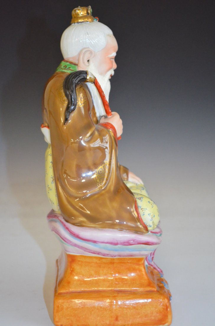 Chinese Famille Rose Porcelain Seated Lohan - 7