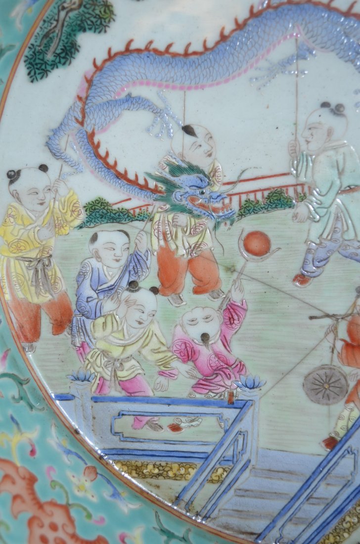 Chinese Turquoise Glazed Famille Rose Bowl - 6