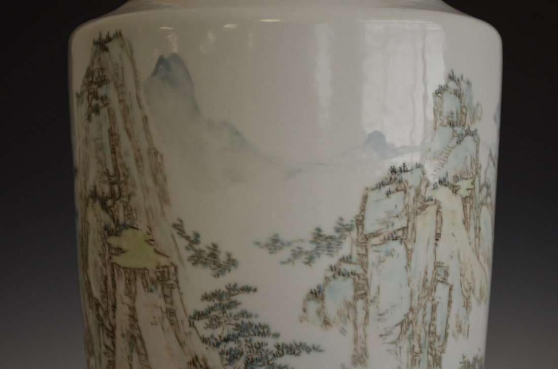 Large Chinese Famille Rose Enameled Porcelain Vase - 3