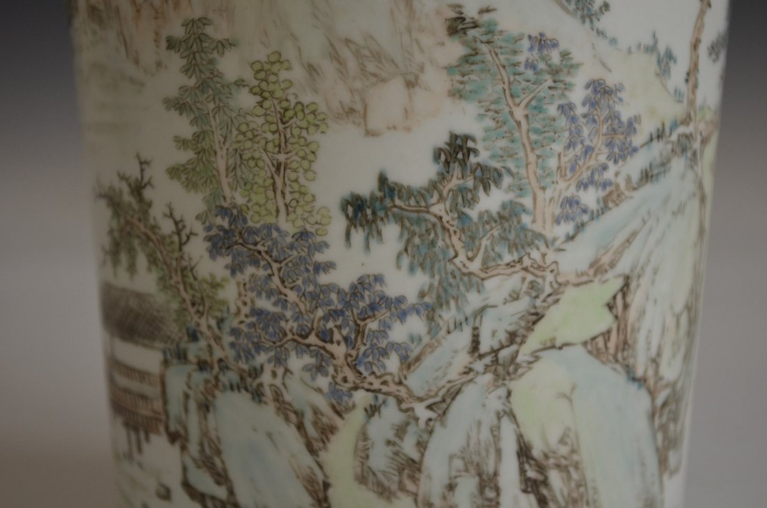 Large Chinese Famille Rose Enameled Porcelain Vase - 4