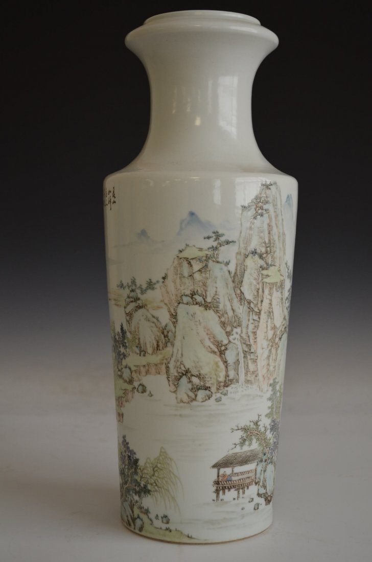 Large Chinese Famille Rose Enameled Porcelain Vase - 5