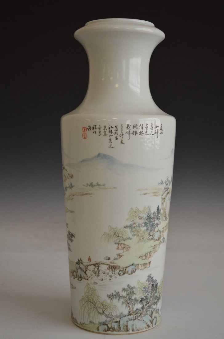 Large Chinese Famille Rose Enameled Porcelain Vase - 6