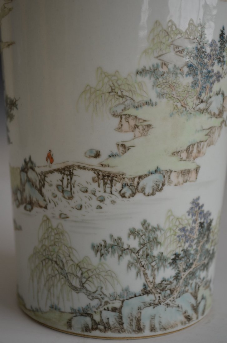 Large Chinese Famille Rose Enameled Porcelain Vase - 8