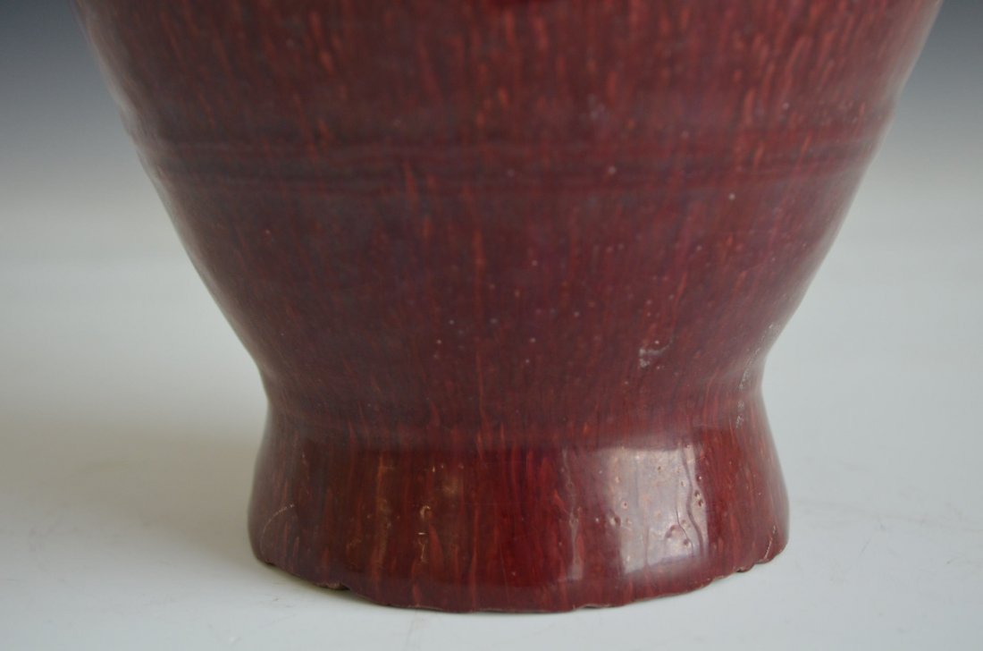 Chinese Flambe Glazed Porcelain Double Elephant Vase - 3