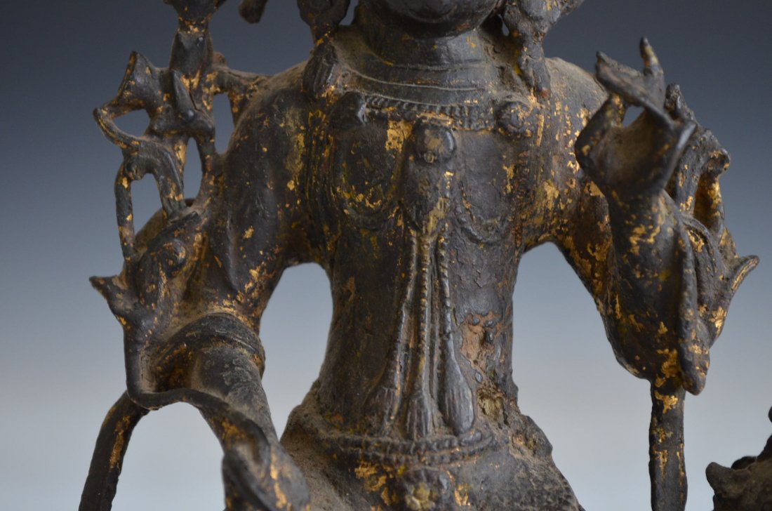 Bronze Seated Chinese Buddha on Chi Lin - 3