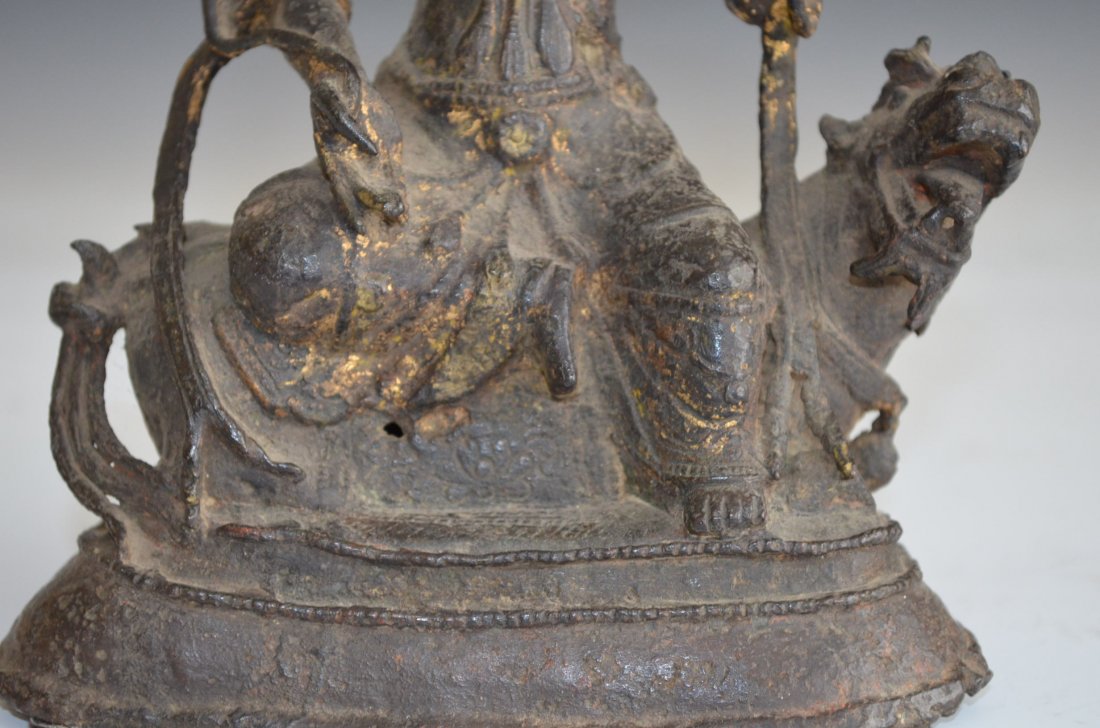 Bronze Seated Chinese Buddha on Chi Lin - 4