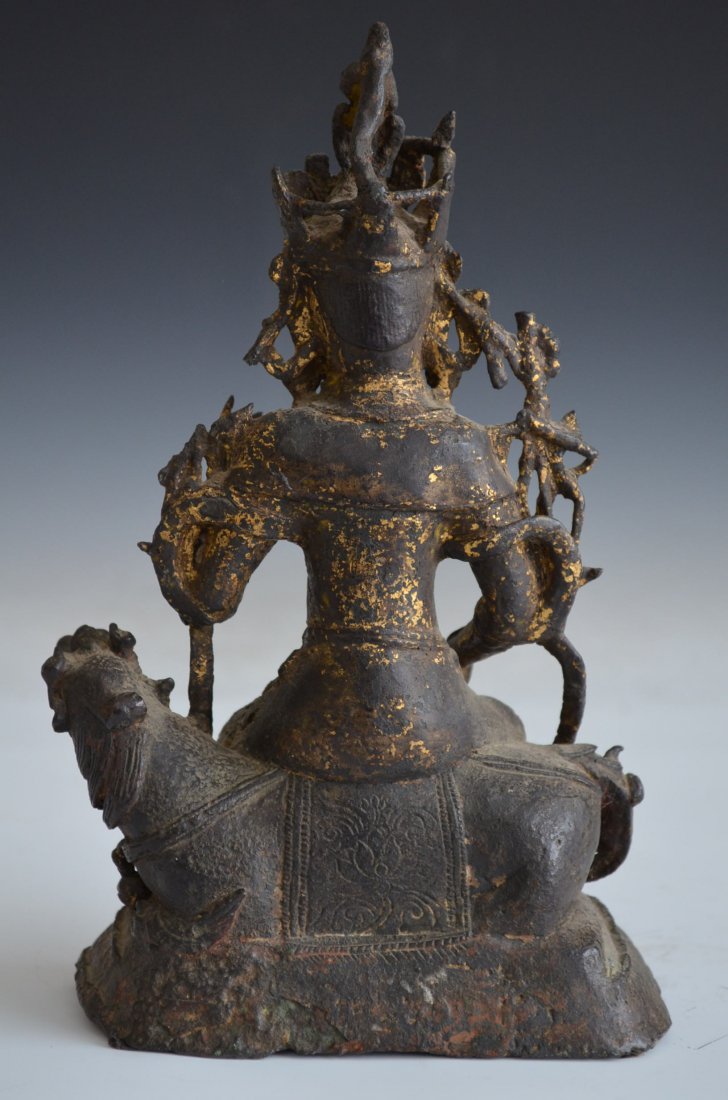 Bronze Seated Chinese Buddha on Chi Lin - 6